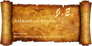 Jutkovics Ervin névjegykártya
