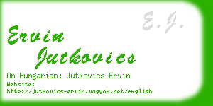 ervin jutkovics business card